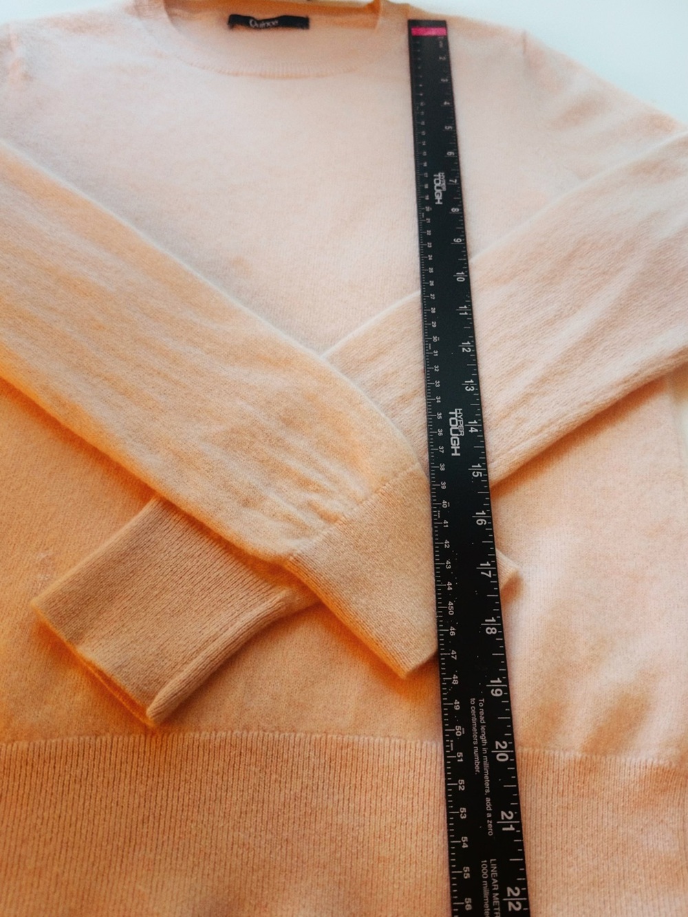 🩰🍓 Quince • 100% Mongolian Cashmere • Light Ballerina Pink Crewneck (Mended) - Picture 5 of 8